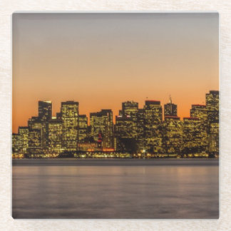 Beautiful sunset in San Francisco Glass Coaster