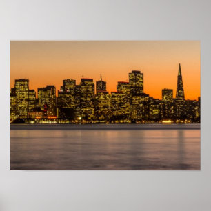 Beautiful sunset in San Francisco Poster
