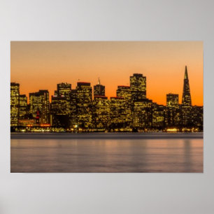 Beautiful sunset in San Francisco Poster