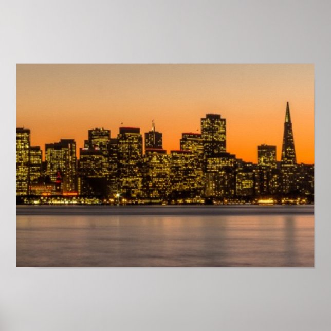 Beautiful sunset in San Francisco Poster (Front)