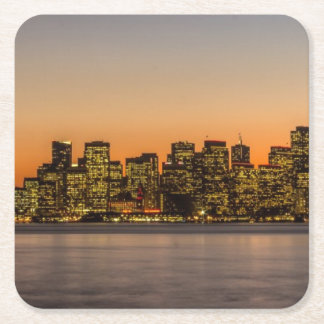 Beautiful sunset in San Francisco Square Paper Coaster