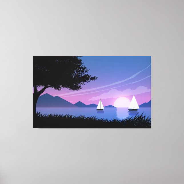 Beautiful sunset landscape canvas print (Front)