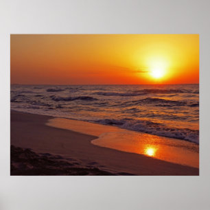 Beautiful Sunset Landscape Illustration Poster