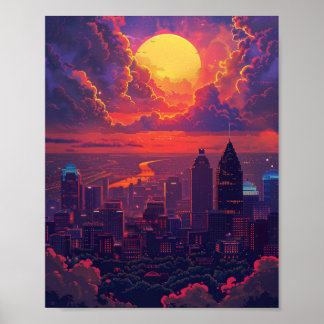 Beautiful Sunset Louisville Kentucky USA Poster