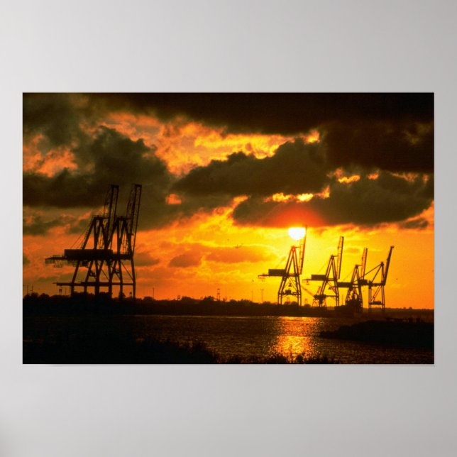 Beautiful Sunset: Norfolk, Virginia Poster (Front)