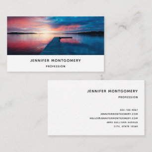 Beautiful Sunset on a Calm Lake Business Card