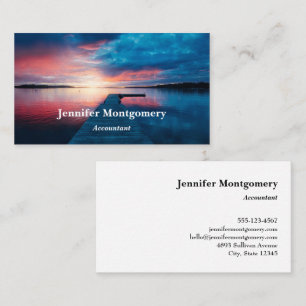 Beautiful Sunset on a Calm Lake Business Card