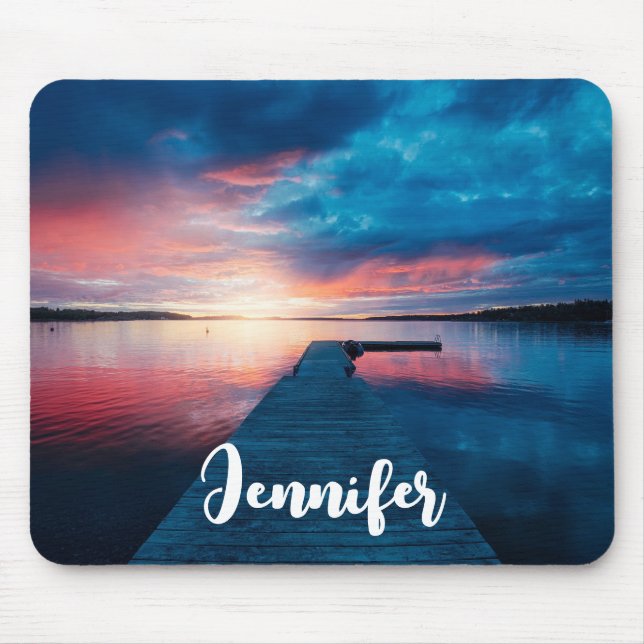 Beautiful Sunset on a Calm Lake Mouse Mat (Front)