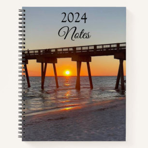 Beautiful Sunset On The Beach Spiral Notebook
