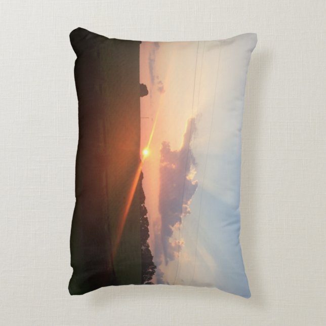 Beautiful Sunset on the Hill Accent Pillow (Back(Vertical))