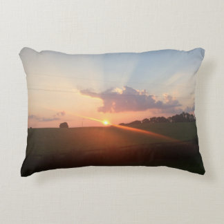 Beautiful Sunset on the Hill  Decorative Cushion