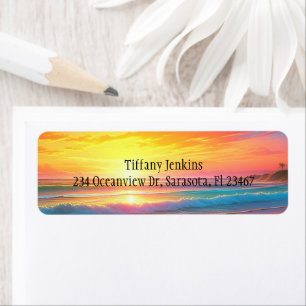 Beautiful Sunset on the Ocean Sandy Beach