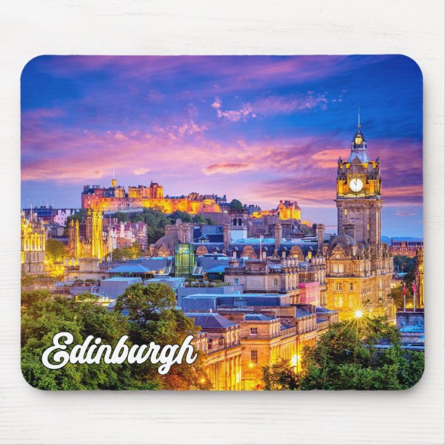 Beautiful Sunset Over Edinburgh, Scotland Mouse Mat (Front)
