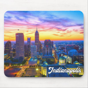Beautiful Sunset Over Indianapolis, Indiana, USA Mouse Mat