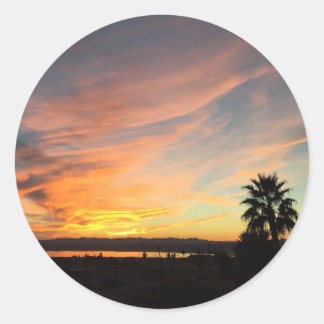 Beautiful Sunset over Lake Havasu Classic Round Sticker