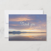Beautiful Sunset Over Lake Scenery Thank You
