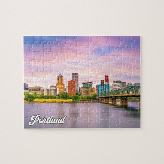 Beautiful Sunset Over Portland, Oregon Jigsaw Puzzle (Horizontal)