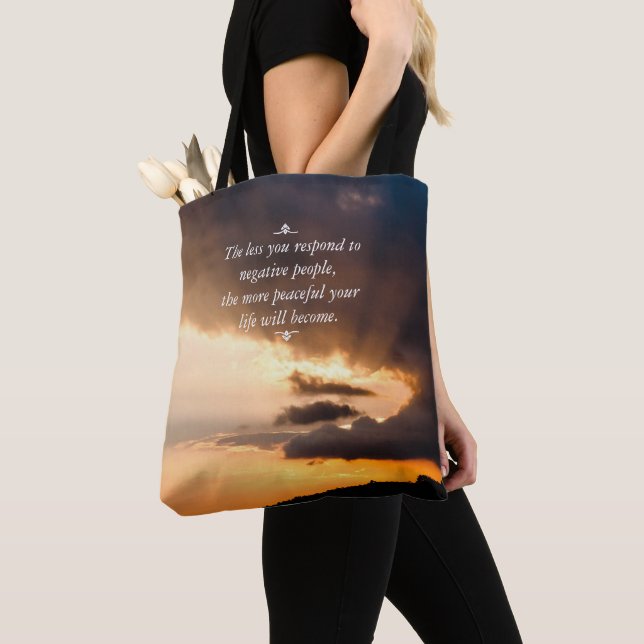 Beautiful sunset rays of hope Inspirational quote Tote Bag (Close Up)