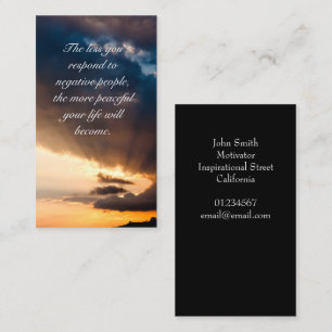 Beautiful sunset rays of hope Motivational quote Business Card