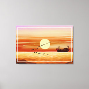 Beautiful Sunset Scenery Decorative Background Canvas Print