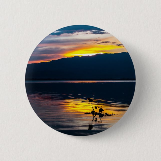 Beautiful Sunset Scenic Landscape Photographic Art 6 Cm Round Badge (Front)