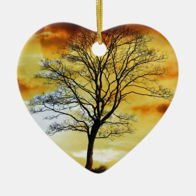 Beautiful Sunset Scenic Landscape Photographic Art Ceramic Tree Decoration (Front)