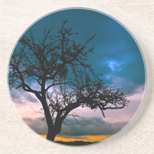 Beautiful Sunset Scenic Landscape Photographic Art Coaster (Front)