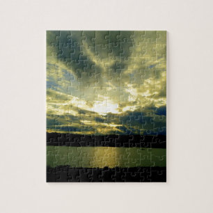 Beautiful Sunset Scenic Landscape Photographic Art Jigsaw Puzzle