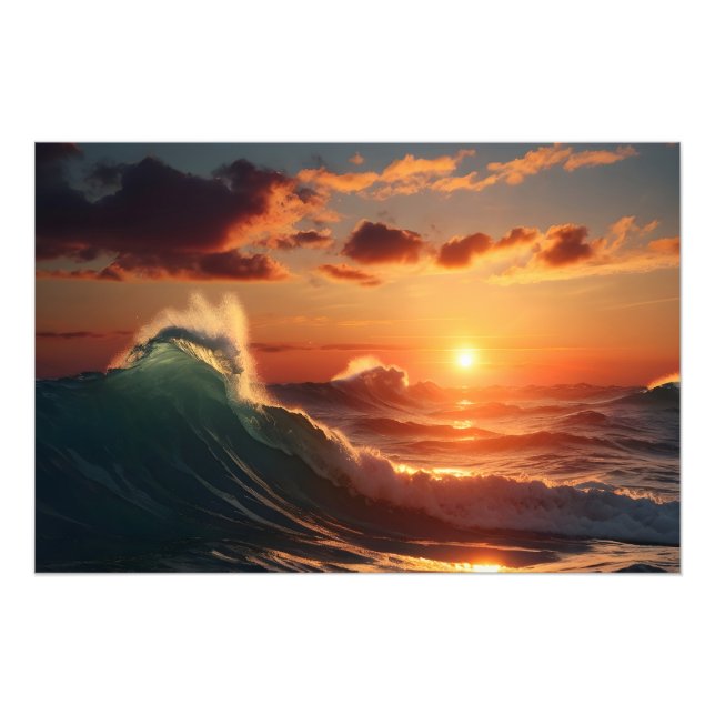 Beautiful sunset sea photo print (Front)