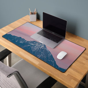 Beautiful sunset sky above mountain Storžič, Slove Desk Mat