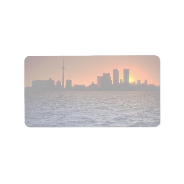 Beautiful Sunset: Toronto skyline at sunset, Ontar Label (Front)