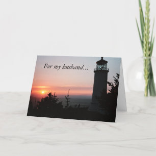 Beautiful Sunset Valentine for Husband Holiday Card