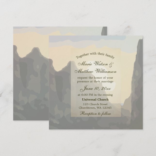 Beautiful Sunset Wedding Invitation (Front/Back)