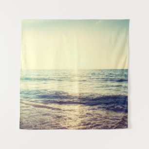 Beautiful Sunset with sea and beach - Vintage and  Tapestry