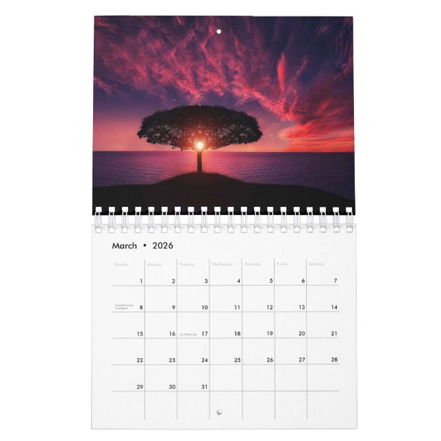 Beautiful Sunsets Calendar (Mar 2026)