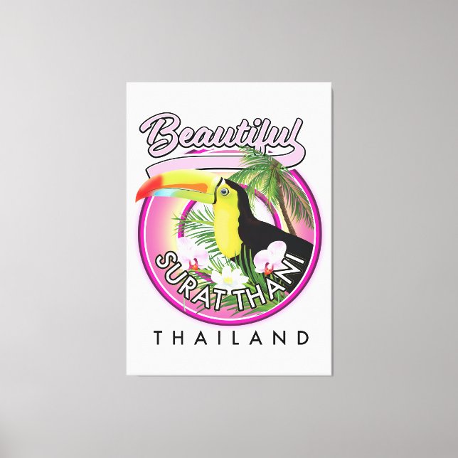 Beautiful Surat Thani thailand logo Canvas Print (Front)