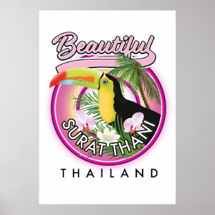 Beautiful Surat Thani thailand logo Poster