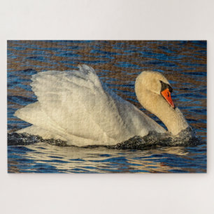 Beautiful Swan and Blue Water Jigsaw Puzzle
