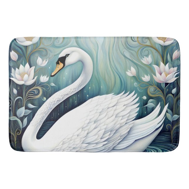 Beautiful Swan Bath Mat (Front)