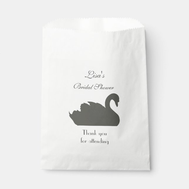 Beautiful Swan Bridal Shower Favour Bags (Front)