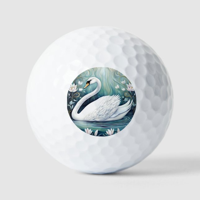 Beautiful Swan Golf Balls (Front)