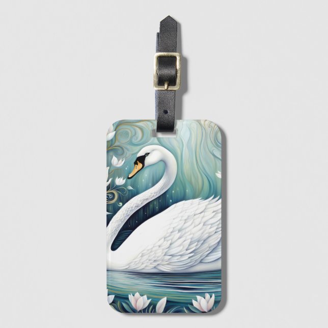 Beautiful Swan Luggage Tag (Front Vertical)