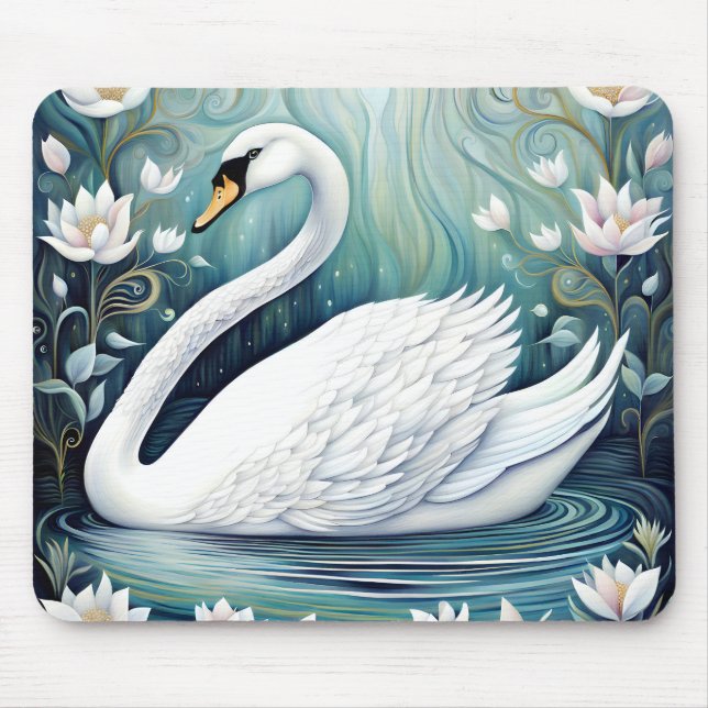 Beautiful Swan Mouse Mat (Front)