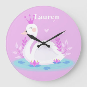 Beautiful Swan princess theme Large Clock