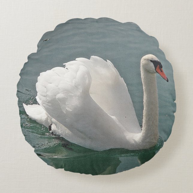 Beautiful swan round cushion (Front)