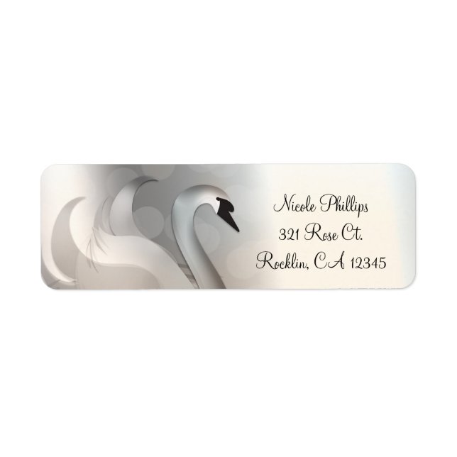 Beautiful Swan White & Silver Elegant Invitation (Front)