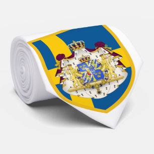 Beautiful Sweden Flag - Coat Arm Tie