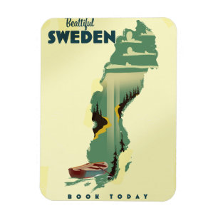 Beautiful Sweden travel poster Magnet