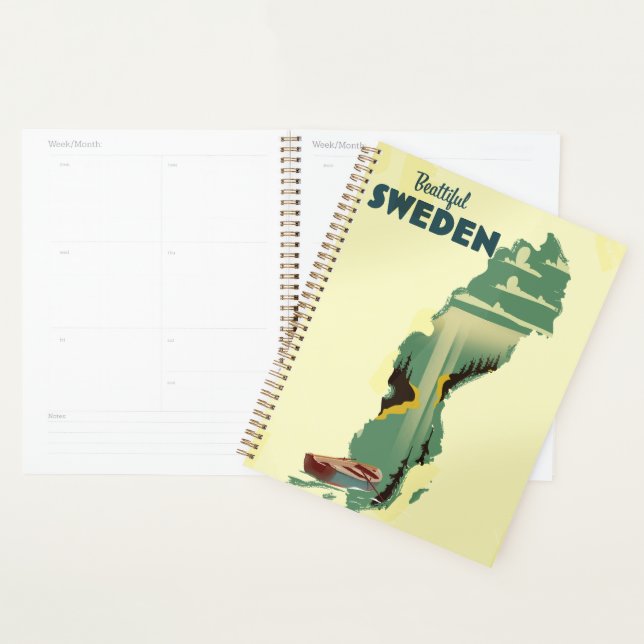Beautiful Sweden travel poster Planner (Display)
