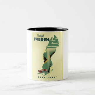 Beautiful Sweden travel poster Two-Tone Coffee Mug